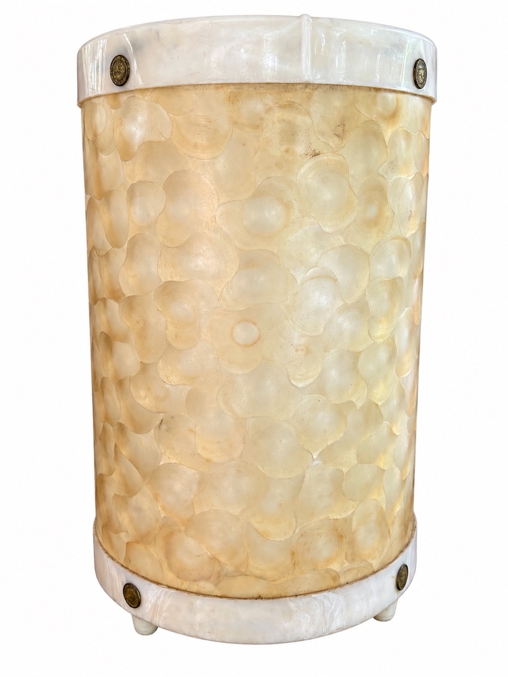 Vintage 1958 Tuppercraft Faux Capiz Wastebasket MCM Tupperware